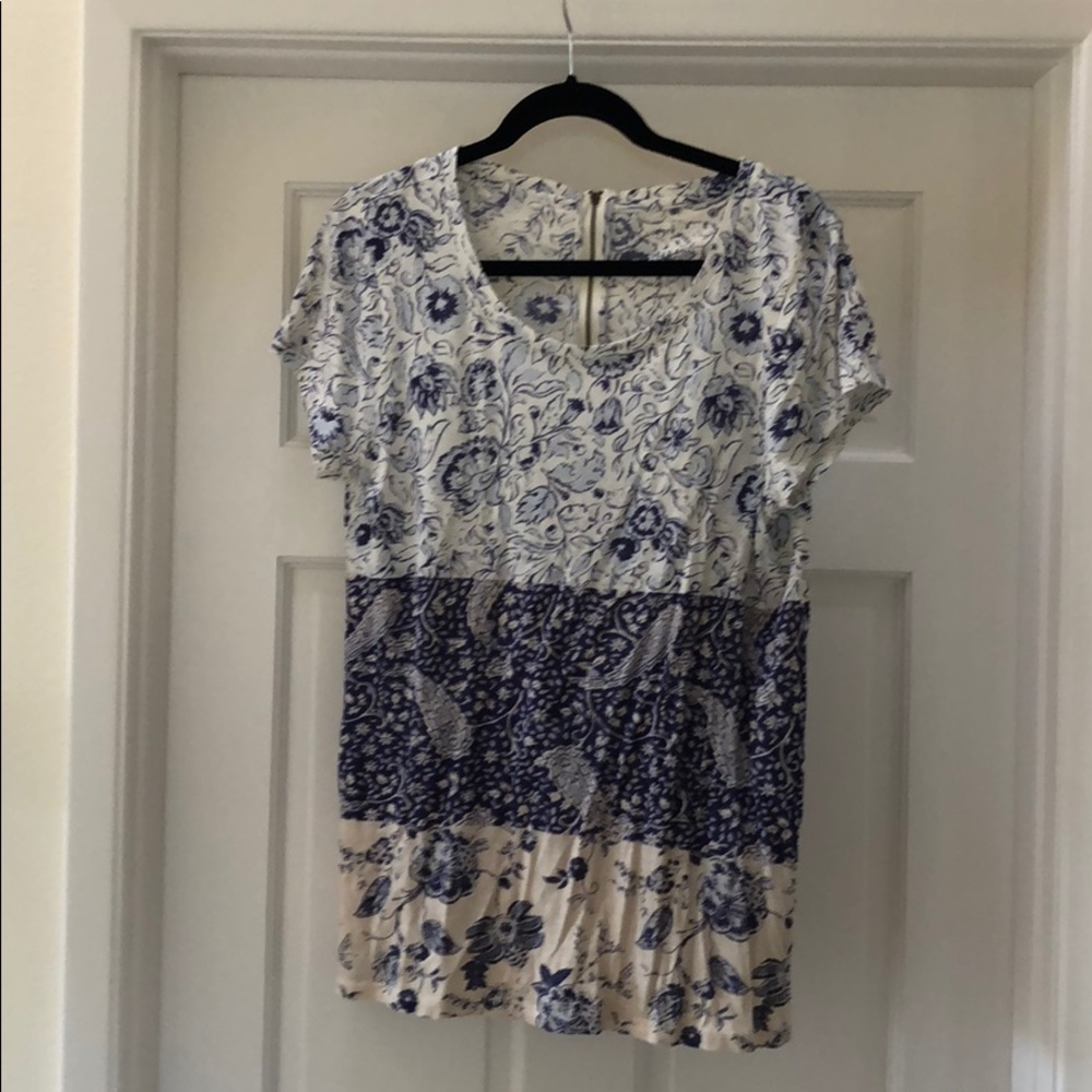 Lucky tee classic blue print cool zipper detailing